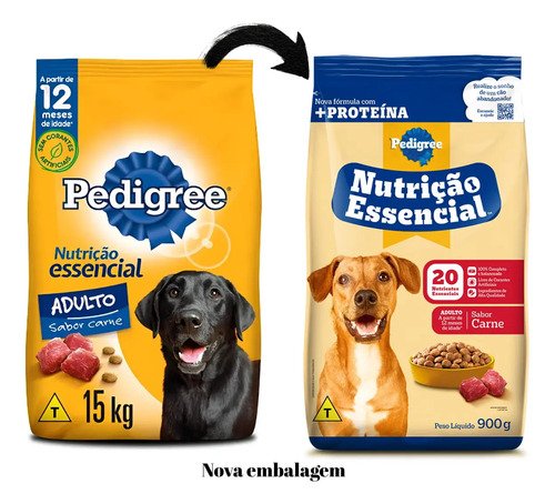 RAÇÃO PEDIGREE NUTRIÇAO ESSENCIAL AD CARNE 15KG