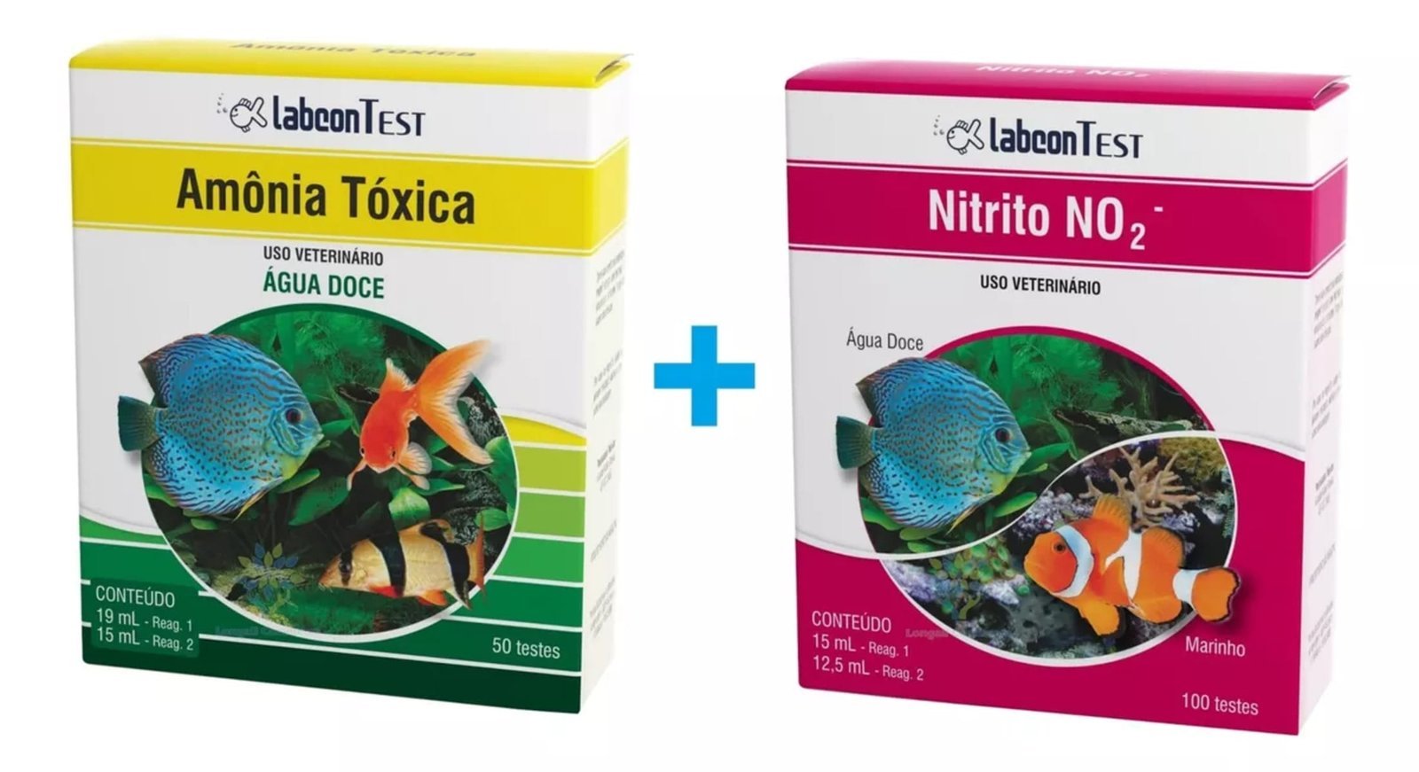 Kit Testes Amônia Tóxica Doce E Nitrito No2 Nh3 Alcon Labcon