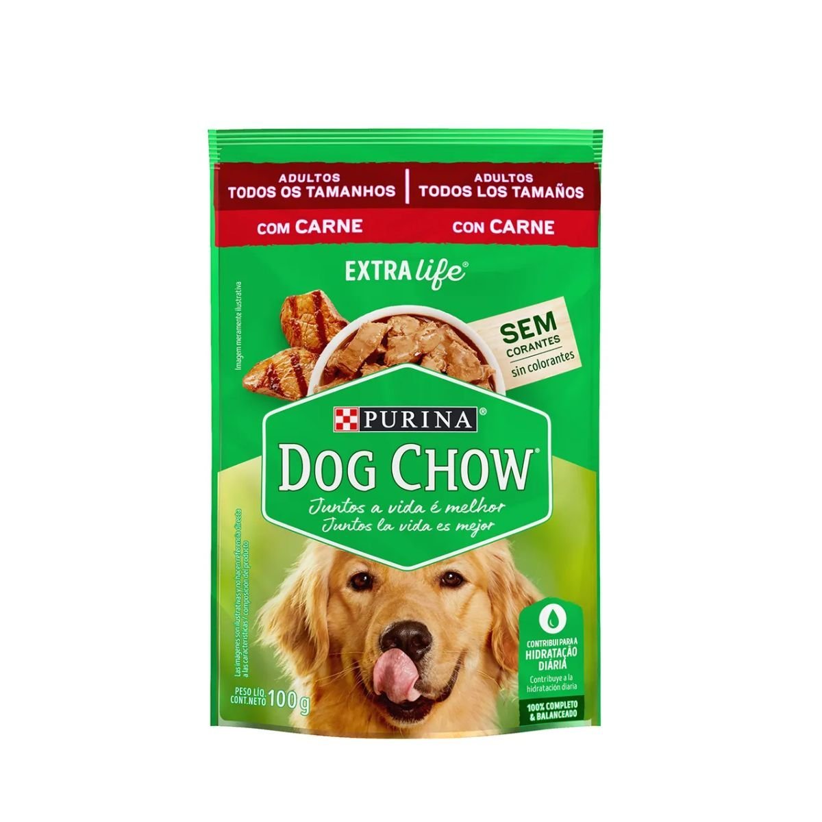 SACHÊ DOG CHOW ADLT TDTM CARNE 100G 1 UN