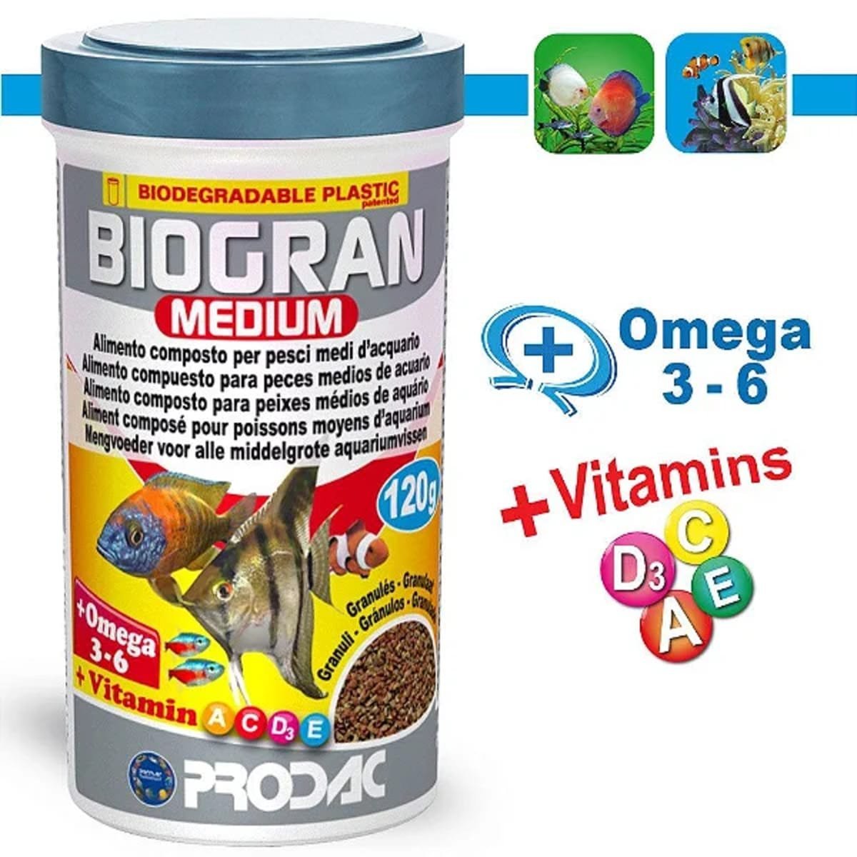 14c943a7518266bb3bfd8f3d340aa458.jpg Ração Prodac Biogran Medium 45g - Para Água Doce E Marinho