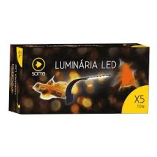 LUMINARIA LED SOMA X5 PRETA (10W) LED BRANCO/AZUL 127V