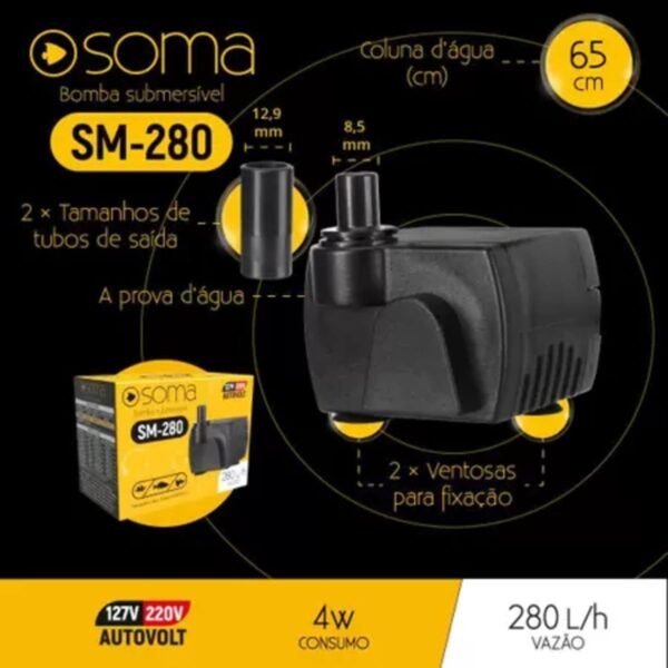 266746a05851402fbd9fbc6c4e738af9.jpg BOMBA SUB SOMA AQUARIOS E FONTES SM-280 (280L/H) AUTOVOLT
