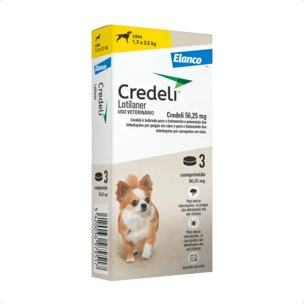 268c7d293d7e1376d0959a92bb902ef8.webp ANTIPULGAS CREDELI P/ CÃES 56,25MG- 3 COMPRIMIDOS