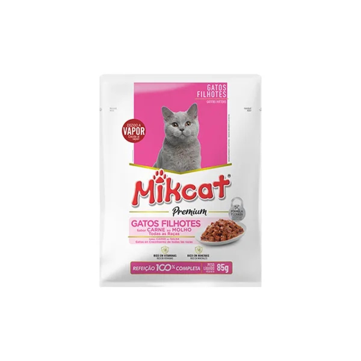 MIKCAT SACHE CARNE AO MOLHO GATO FILHOTES 85 G