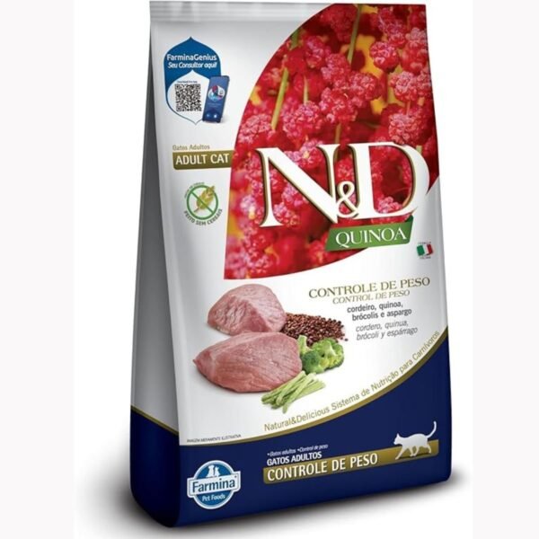 27b9a2c9ce4f9103b9572ea29195b683.jpg RAÇÃO ND QUINOA GATOS ADULTOS WEIGHT CORDEIRO 400G