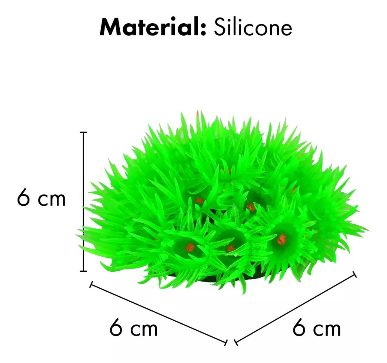ENFEITE DE SILICONE SOMA CORAL GONIOPORA VERDE - Imagem 2