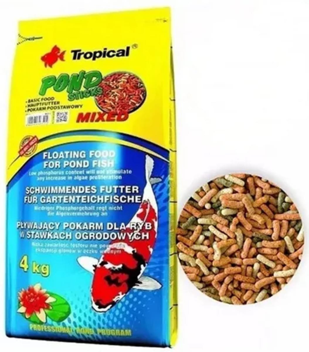 3b13edb0ea43bd44c0cf603257a810b2.jpg POND STICKS MIXED - BAG 4KG (50L) - TROPICAL