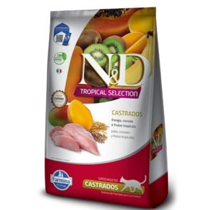 3c97b69092a5884c0d795dce685f0f6e.jpg RAÇÃO ND TROPICAL GATOS ADULTOS CASTRADOS FRANGO 400G