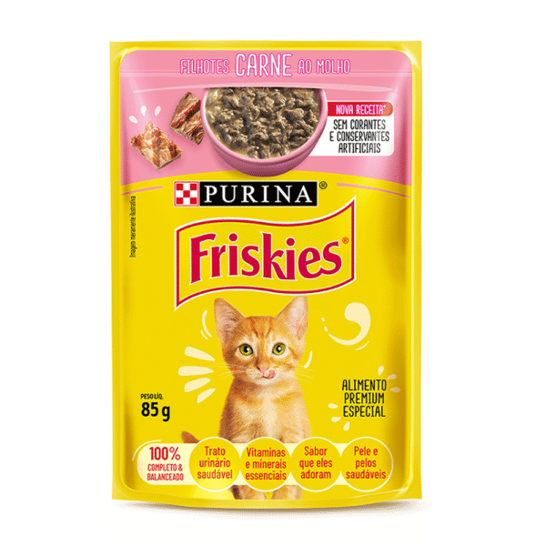 SACHÊ FRISKIES FILHOTES CARNE AO MOLHO 85G 1 UN