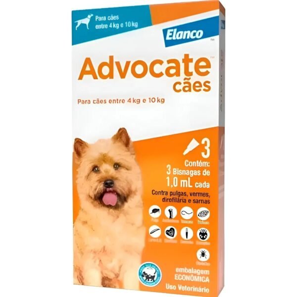 5d593bdce1da909350f26861ca3c1e01.jpg Advocate 1,0ml Combo Para Cães De 4kg A 10kg - 3 Pipetas