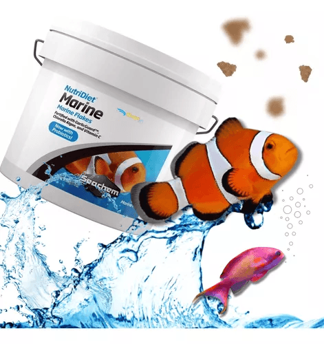 5d883520eabdf4e276440f43f3bd037b.png Seachem Ração Nutridiet Marine Flakes Probiotics 500g