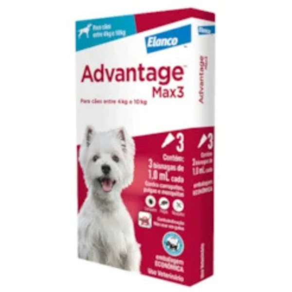 ANTIPARASITÁRIO ADVANTAGE MAX 3 COMBO 1,0ML- 3 BISNAGAS