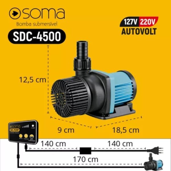 BOMBA SUB SOMA ALTA VAZAO ELETRONICA SDC- 4500 (4500L/H) AUTOVOLT