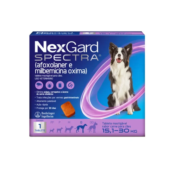 A VULSO NexGard Spectra Antipulgas e Vermífugo Cães 15,1 a 30kg 1 UN