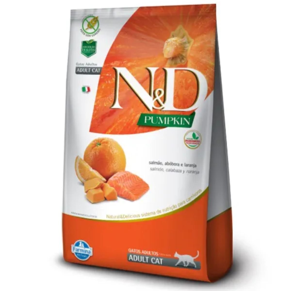 RAÇÃO ND PUMPKIN SALMÃO PARA GATOS ADULTOS 400G