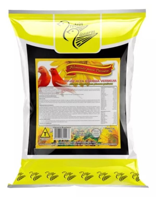 706a91e939723ebe2314475897f49a86.jpg Farinhada Pp-22 Alta Energia Vermelha Canários Protein - 1kg