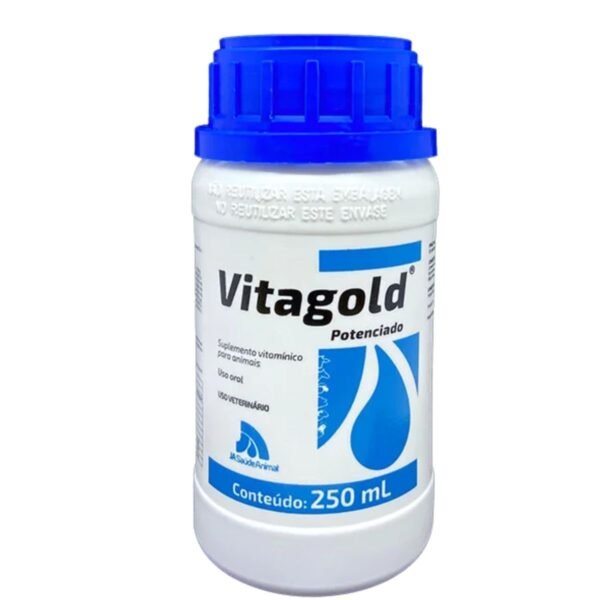769a004b938b782ee3c739751bc319af.jpg SUPLEMENTO VITAMÍNICO P/ ANIMAIS VITAGOLD POTENCIADO - 250ML