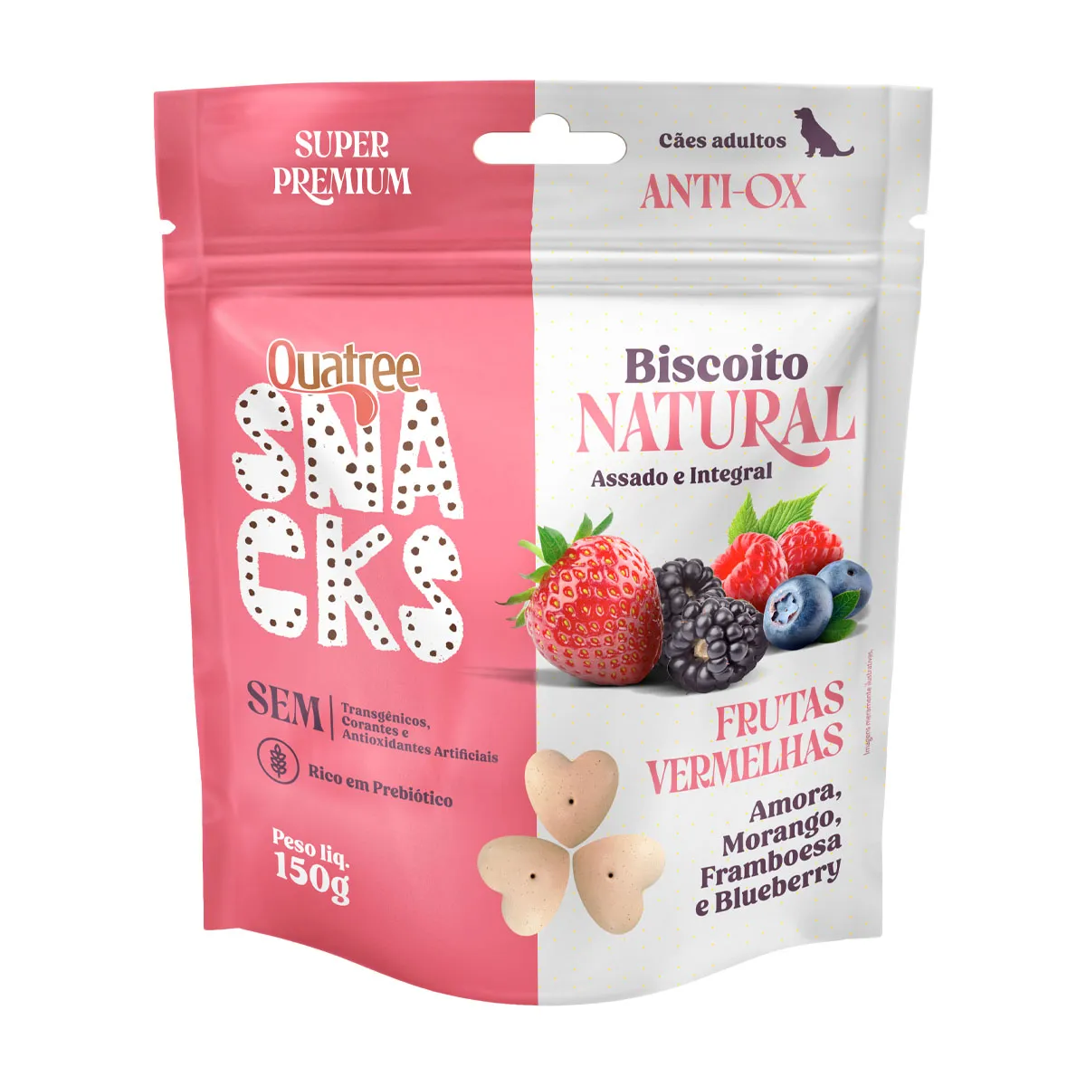 QUATREE SNACKS BISCOITO NATURAL FRUTAS VERMELHAS 150G