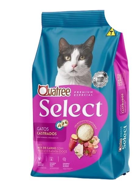 QUATREE SELECT GATOS CASTRADOS MIX DE CARNES 10.1KG