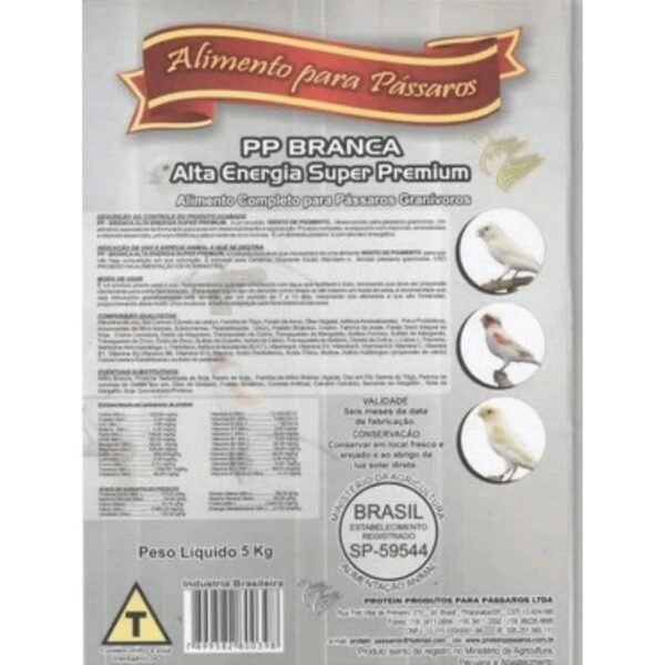 Farinhada Protein Pássaros - Pp Branca - Super Premium - 1kg