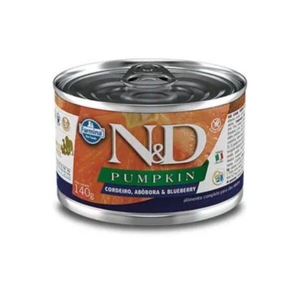 89bc4f0c187ce0bbc1c748a27eb08cfb.jpg RAÇÃO ÚMIDA ND PUMPKIN CORDEIRO PARA CÃES ADULTOS 140G
