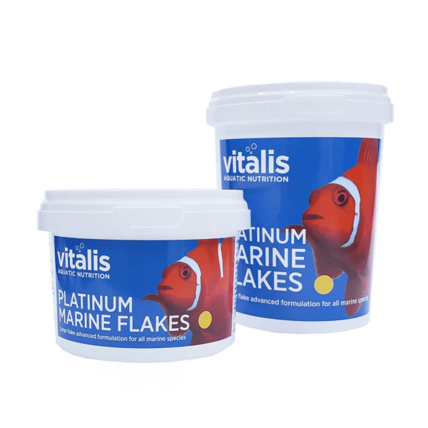 8bb386788e3fbbcda357fb07db75cf3a.png Ração Vitalis Platinum Marine Flakes 22g Aquatic Nutrition