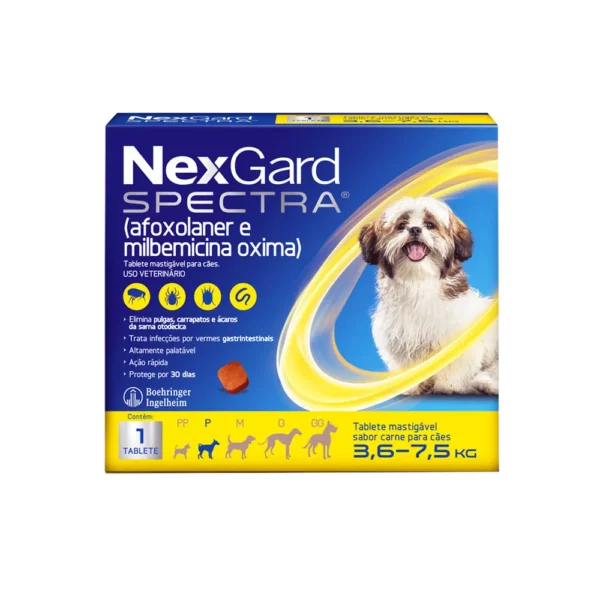 8c519f079f51545793fc50476484d463.webp NEXGARD SPECTRA Cães De 3,6 A 7,5kg Caixa Lacrada 3 UN