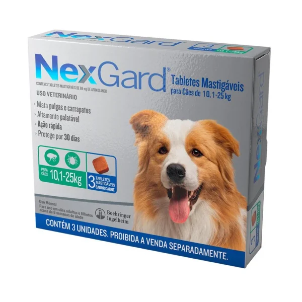 9006539e97b4ef23fc4b84fca3bd8d8c-1.webp A VULSO Antipulgas E Carrapatos Nexgard 10,1 A 25kg 1 Comp