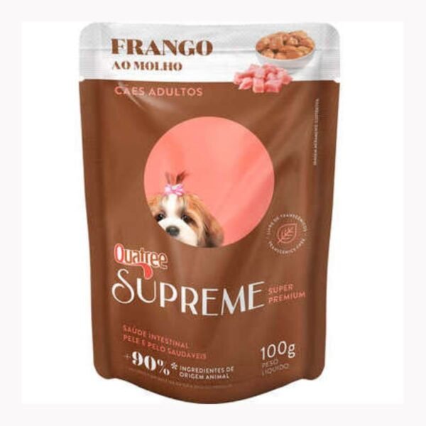 9167acb6b0ffecf0b95b95158cc64bbe.jpg QUATREE SUPREME SACHÊ P/ CÃES ADULTOS FRANGO 100G 1UN