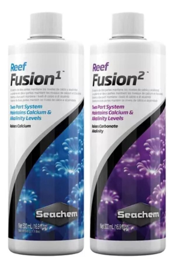 9250d79ba9cdcd91177ee2fad951ea72.jpg Kit Seachem Reef Fusion 1 E 2 - 500ml + Fuel 350ml Top Reef