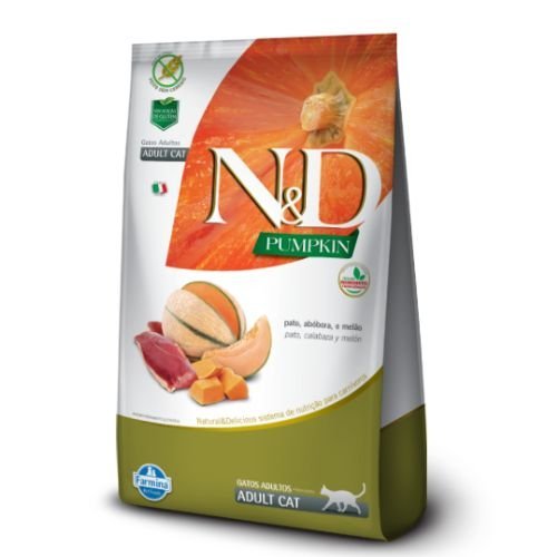 RAÇÃO ND PUMPKIN P/GATOS ADULTOS PATO 1,5KG