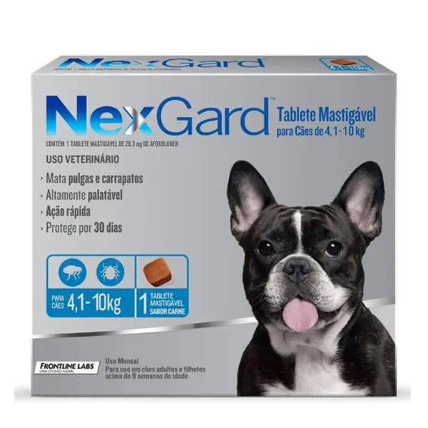 9cd2661e957fc44eb755800bf254aa0f.webp A VULSO Antipulgas E Carrapatos Nexgard 4 A 10kg 1 Comp
