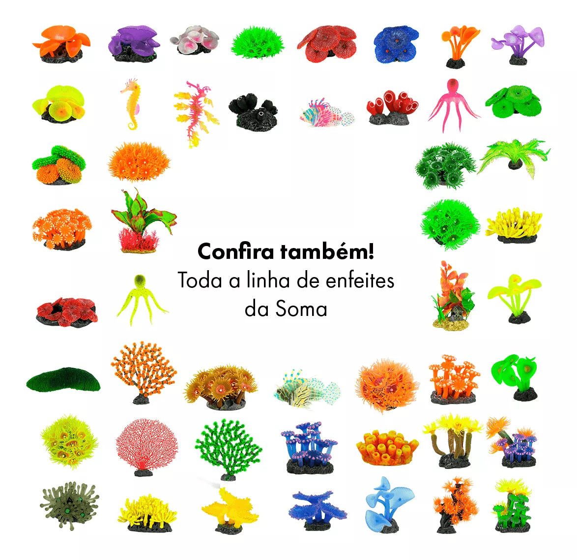 ENFEITE DE SILICONE SOMA CORAL GONIOPORA VERDE - Imagem 3
