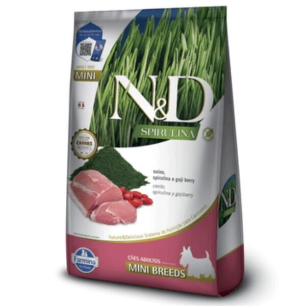 RAÇÃO ND SPIRULINA P/ CÃES ADULTOS MINI SUÍNO 2KG