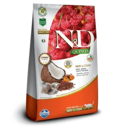 RAÇÃO ND QUINOA P/GATO ADULT SKIN PEIXE 1,5KG