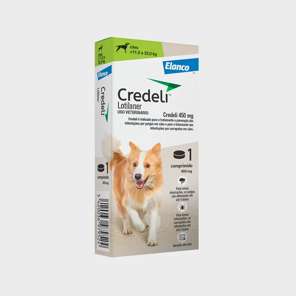 ANTIPULGAS CREDELI P/ CÃES 450MG- 1 COMPRIMIDO