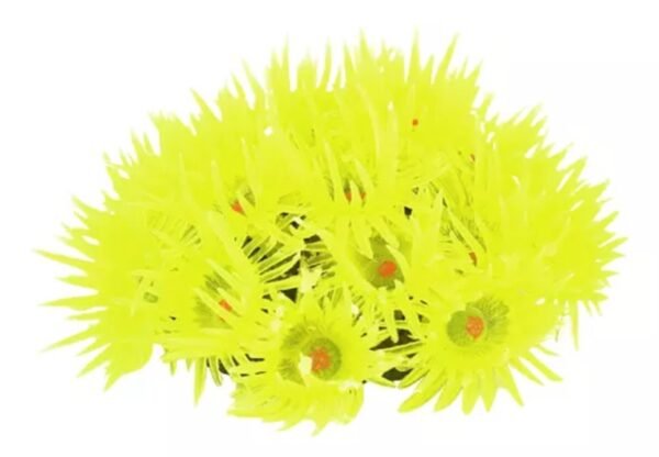ENFEITE DE SILICONE SOMA CORAL GONIOPORA AMARELA
