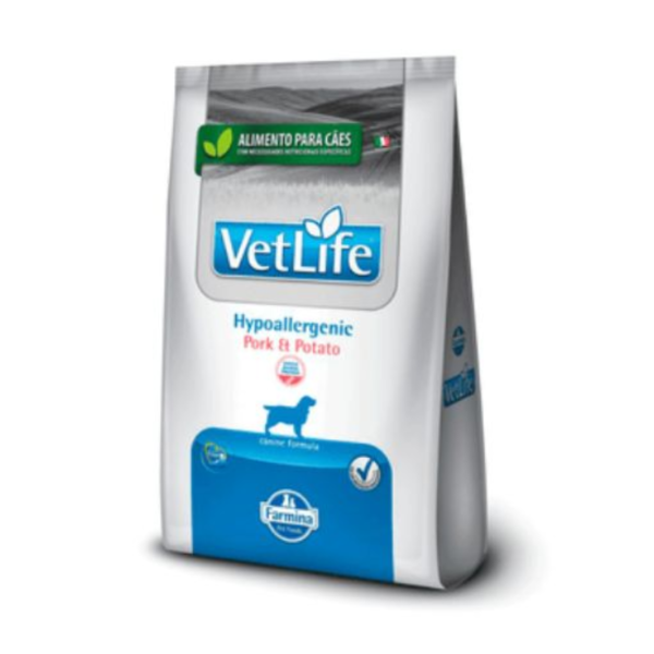RAÇÃO VET LIFE P/CÃES ADULTOS MINI HYPO PORK POTATO2K