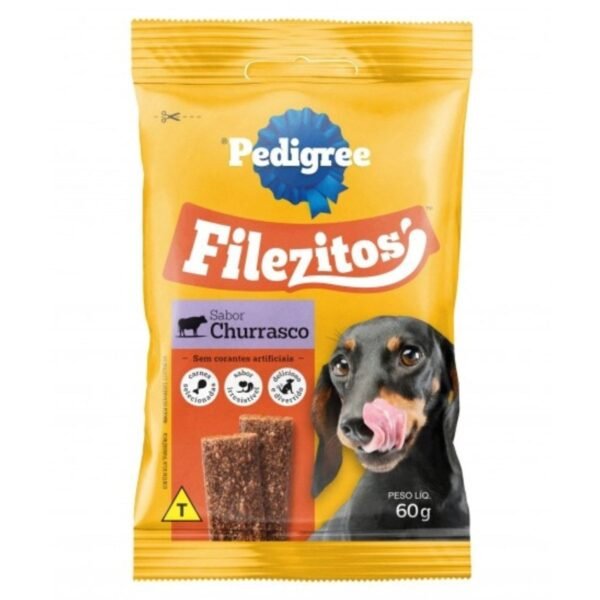 PETISCO PEDIGREE P/ CÃES FILEZITOS SABOR CARNE 60G