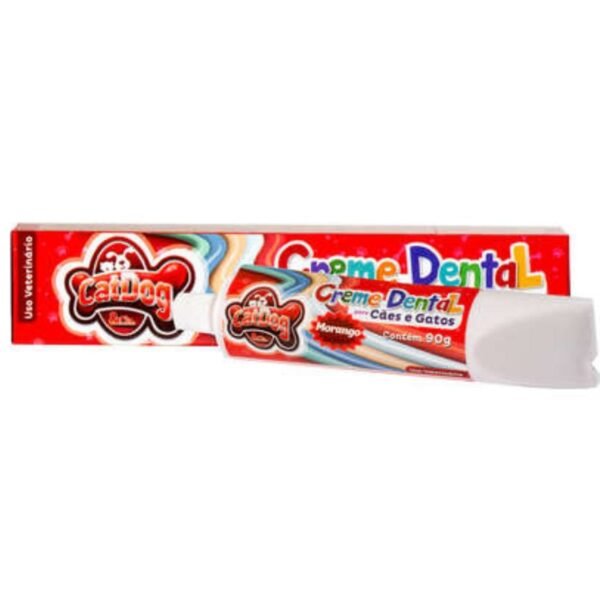 CREME DENTAL P/ CÃES E GATOS CAT DOG MORANGO 90G
