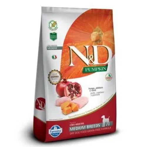 RAÇÃO ND PUMPKIN P/ CÃES ADULTOS FRANGO MEDIUM 2,5KG