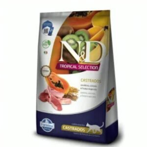 c7d92e6a1523fd474fc687fde2a65b62.jpg RAÇÃO ND TROPICAL GATOS ADULTOS CASTRDOS CORDEIRO 400G
