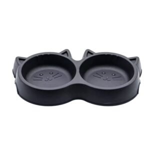 COMEDOURO DUPLO FACE CAT 500ML 2X250ML PRETO