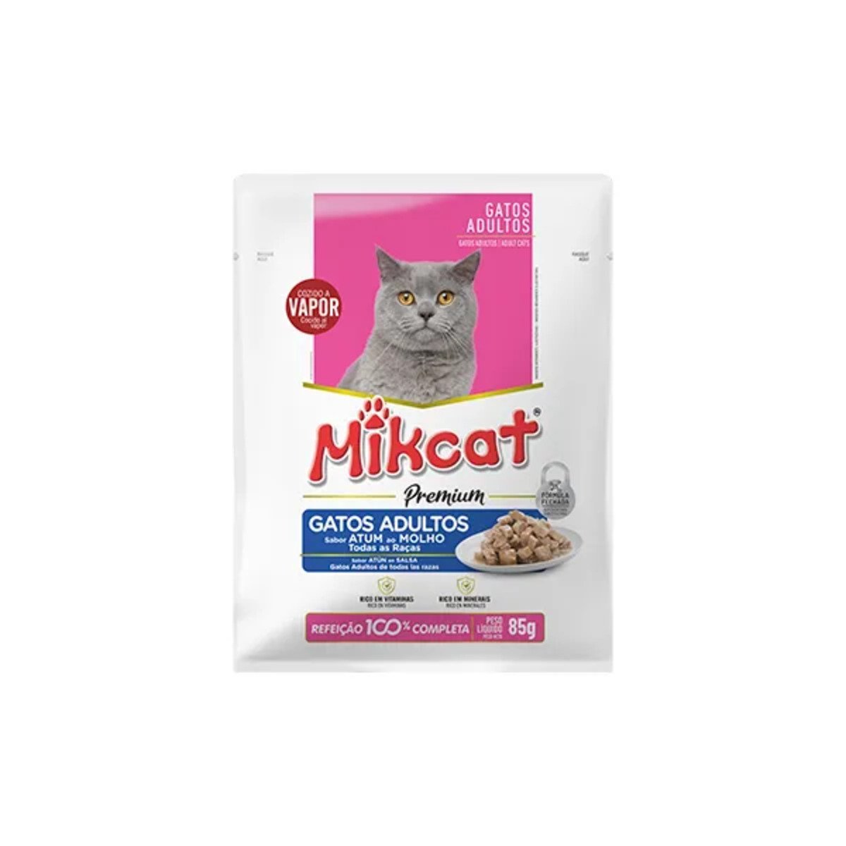 MIKCAT SACHE ATUM AO MOLHO GATOS ADULTOS CASTRADOS 85 G