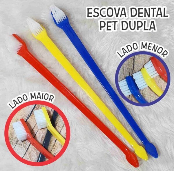 ESCOVA DENTAL DUPLA PONTA 1 UN PARA CAES