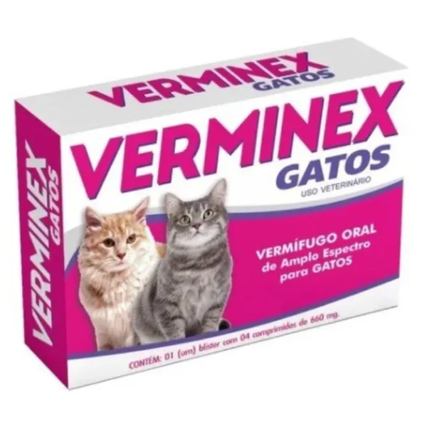 VERMIFUGO VERMINEX GATOS COMPRIMIDO 1X4
