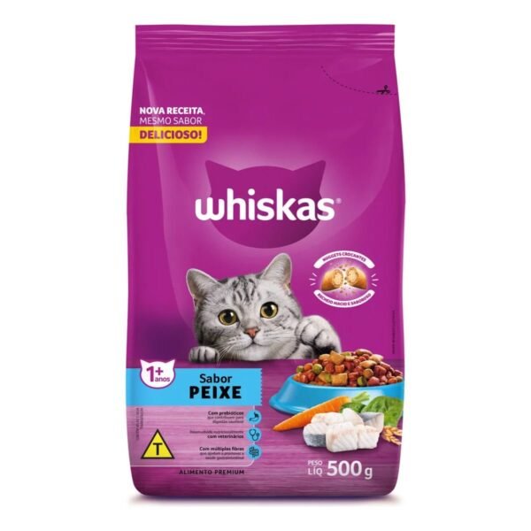 ee4dd98c0e2b6d23ab772af802e4be2a.jpg RAÇÃO PARA GATOS WHISKAS SABOR PEIXE 500G