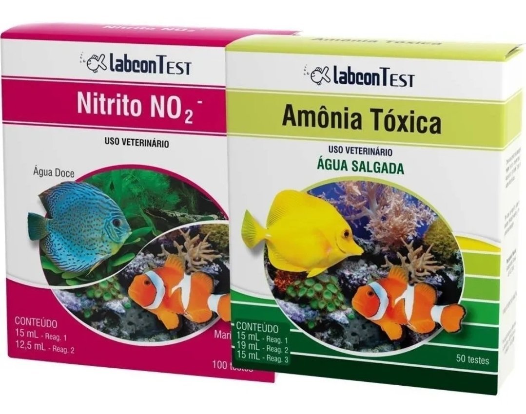 Kit Testes Amônia Tóxica Salgada E Nitrito Alcon Labcon