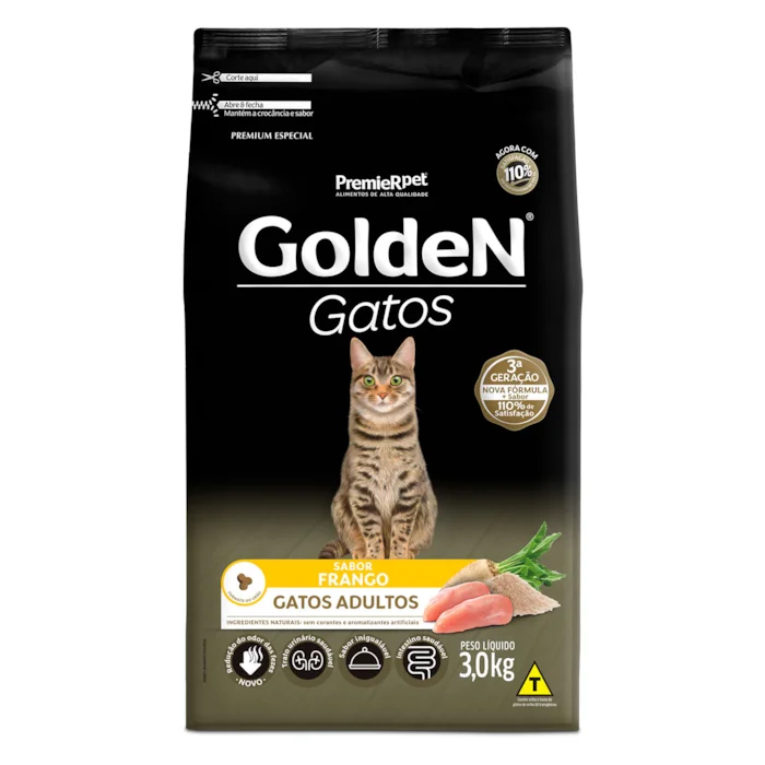 GOLDEN GATOS ADULTOS FRANGO 3,O KG