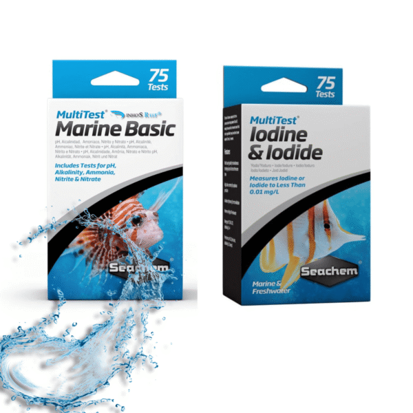 Kit Teste Seachem Marine Basic + Iodide Multitest 75 Testes
